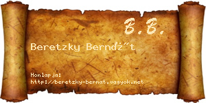Beretzky Bernát névjegykártya